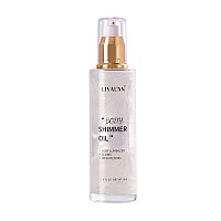 Liyalan Shimmer Body Oil Bronze Gold 4 Color Bronze Face Brighten Glow Pearl Highlighter Illuminator body Makeup Shine Glitter Gold Liquid Taning(2.8 Fl Oz/03)