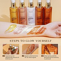 Liyalan Shimmer Body Oil Pearl White 5 Color Bronze Face Brighten Glow Highlighter Illuminator Body Makeup Shine Glitter Gold Li