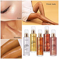 Liyalan Shimmer Body Oil Pearl White 5 Color Bronze Face Brighten Glow Highlighter Illuminator Body Makeup Shine Glitter Gold Li