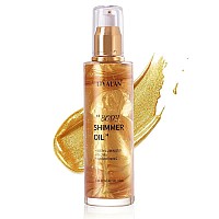 Liyalan Shimmer Body Oil Gold 5 Color Bronze Face Glow Pearl Highlighter Illuminator Body Makeup Shine Glitter Gold Liquid Tanin