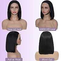 Bob Wig Human Hair Straight 10 Inch 13X4 Lace Front Wig Human Hair 150 Density Short Straight Frontal Bob Wig 13X4 Hd Transpare