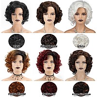 Sevencolors Wigs For Black Women Afro Short Curly Bob Wigs Synthetic Hair African American Wig Natural Looking Glueless Big Curl