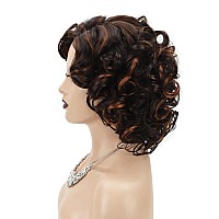 Sevencolors Wigs For Black Women Afro Short Curly Bob Wigs Synthetic Hair African American Wig Natural Looking Glueless Big Curl