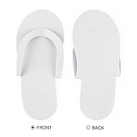 Geyoga 48 Pairs Disposable Pedicure Slippers Foam Disposable Slippers Multi Color Pedicure Sandals Spa Pedicure Flip Flops Pedicure Shoes for Women Salon Nail Spa Pedicure(White)