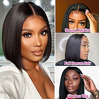 Foreverlove Bob Wig Human Hair Glueless 4X4 Lace Front Wigs Human Hair Straight 180 Density Overshoulder Length Bob Wigs Human