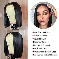 Foreverlove Bob Wig Human Hair Glueless 4X4 Lace Front Wigs Human Hair Straight 180 Density Overshoulder Length Bob Wigs Human