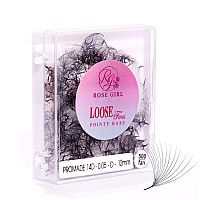 ROSE GIRL Loose Promade Fans - Natural Look Handmade Volume Eyelashes From 3D To 16D - C CC D DD Curl - False Lashes Extensions - Thickness 0.03~0.1 mm - 8~20 mm Length (14D-0.03-D (9mm))