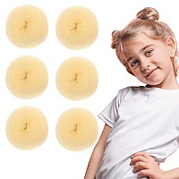 Styla Hair Small Donut Bun Maker For Kids Ballet Buns Sock Buns And Easy Hairstyling 6Pc Blonde 2 Inch Size