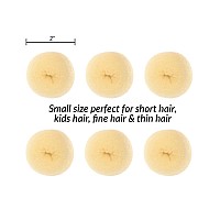 Styla Hair Small Donut Bun Maker For Kids Ballet Buns Sock Buns And Easy Hairstyling 6Pc Blonde 2 Inch Size