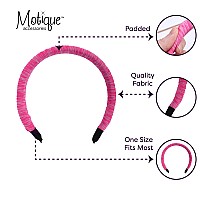 Motique Accessories Padded Headband For Women For Women Pink Stripe