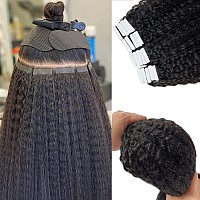 Tape In Hair Extensions Human Hair Black Women 22 Inch Kinky Straight Tape Ins For Black Women Human Hair Tape In Extensions Dou