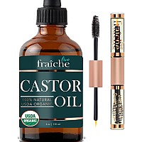 Live Fraiche Organic Castor Oil 4Oz Filled Mascara Tube 100 Usda Pure Cold Pressed Hexane Free Lash Serum Hair Growth Oi