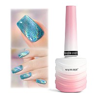 Gel Polish 15Ml05Fl Oz Holographic Blue 9D Cat Eye Shiny Glitter Soak Off Nail Polish With Magnetic Stick For Nail Salon Blue