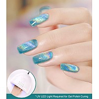 Gel Polish 15Ml05Fl Oz Holographic Blue 9D Cat Eye Shiny Glitter Soak Off Nail Polish With Magnetic Stick For Nail Salon Blue