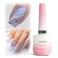 Gel Nail Polish 15Ml05Fl Oz Holographic Purple 9D Cat Eye Shiny Glitter Soak Off Nail Polish With Magnetic Stick For Nail Salo