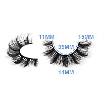 wiwoseo False Eyelashes Russian Strip Lashes Natural Wispy Fluffy 3D Effect D Curly Faux Mink Lashes Pack 16MM Crossing Fake Eyelashes 10 Pairs