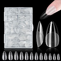 Zahrvia Medium Almond Nail Tips 432Pcs False Nail Tips 12 Sizes Half Matte Soft Gel Nail Tips Nail Extension Tips For Beginne