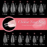 Zahrvia Medium Almond Nail Tips 432Pcs False Nail Tips 12 Sizes Half Matte Soft Gel Nail Tips Nail Extension Tips For Beginne