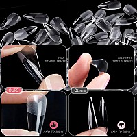 Zahrvia Medium Almond Nail Tips 432Pcs False Nail Tips 12 Sizes Half Matte Soft Gel Nail Tips Nail Extension Tips For Beginne