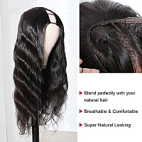 Dosacia Body Wave V Part Wigs Human Hair No Leave Out Lace Front Wigs Brazilian Virgin Human Hair Wigs For Black Women Upgrade U Part Wigs Glueless Full Head Clip In Half Wig V Shape Wigs 150% Density Natural Color 26Inch