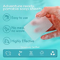 Fomin Paper Soap Sheets For Hand Washing 100 Sheets Orange Portable Travel Soap Sheets Dissolvable Camping Mini Soap Por