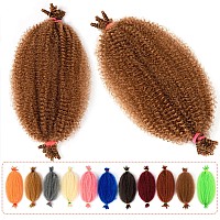 BATISI Marley Twist Braiding Hair for Black Women 2 Packs, 12 Inch Pre-Separated Afro Twist Braiding Hair, Pre-fluffed Kinky Twist Hair for Braiding #30 Reddish Brown Wrapping Hair for Soft Locs