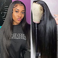 LOOKEYEME 13x4 Lace Front Wigs Human Hair 24 Inch Straight Lace Wig Human Hair for Black Women Glueless Brazilian Virgin Human Hair Wigs Pre Plucked with Baby Hair 150% Density Natural Hairline