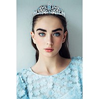 Didder Blue Opal Tiara Crowns For Women Girls Princess Crown With Combs Tiaras For Women Girls Wedding Crowns For Brides Headba