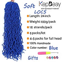 Soft Locs 24Inch Crochet Hair 6Packs Faux Locs Crochet Hair Pre Looped Soft Goddess Locs Crochet Braids Hair For Women 24 Inch