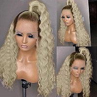 Andria Curly Wig Lace Front Wigs Dirty Blonde Color Two Tone Synthetic Long Curly Wet And Wavy Glueless Lace Wigs Heat Resistant