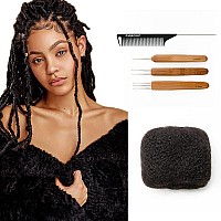 Familocs Afro Kinky Bulk Human Hair For Draedlock Extensions Repair Locs Twists And Braids 12 Inch 30G1Oz Natural Black 1B