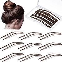 Mtlee 24 Pcs U Shaped Hair Pins Ballet Bobby Pins U Pin Hair Styling Pins For Updo With Storage Box Metal U Bun Hair Forks For