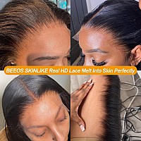 Beeos 6X6 Skinlike Real Hd Lace Closure Only 010Mm Ultrathin Undetectable Swiss Lace Pre Plucked Natural Hairline With Baby H