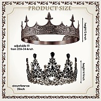 Sureio 2 Pcs Antique Royal King Crown For Men Baroque Queen Crown For Halloween Crystal Tiara Prom Party Headband Accessoriesst