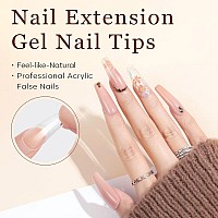 Modelones Coffin Nail Tips 500Pcs Preshaped Half Matte Full Cover False Nails Gel Nail Tips Acrylic Press On Nails For Nail E