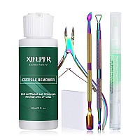 XIFEPFR Cuticle Remover Kit - Cuticle Remover Cream & Cuticle Oil Pen for Soften Moisturize, Cuticle Trimmer/Nipper, Cuticle Pusher and Nail Cotton Pads for Professional Manicure, Christmas Gifts