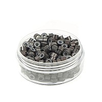 200Pcs Beads Silicone Aluminium Micro Nano Rings 5Mm Lined For I Tipnano Hair Extensions Tool Beads Dark Brown1 Bottle