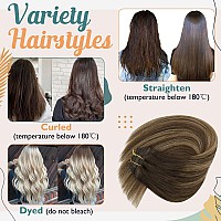 Ve Sunny 24Inch Clip In Hair Extensions Balayage Real Human Hair Clip In Extensions Ombre Brown Hair Extensions Clip Ins Dark Br