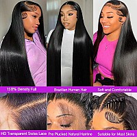 Armodeo 13X4 Lace Front Wigs Human Hair Pre Plucked Straight Lace Front Wigs Human Hair 150 Density Frontal Glueless Wigs Human