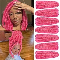 Xtrend 12 Inch 7 Packs Spring Twist Hair For Butterfly Faux Locks Mini Twist Crochet Braiding Hair Synthetic Fluffy Hair Extension For Black Women (PINK#)