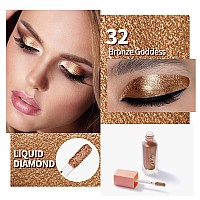 Oulac Liquid Glitter Eyeshadow Liquid Eyeshadow Metallic Eyeshadow Golden Liquid Eyeliner Shimmer Eye Noncreasing Lightweight