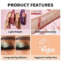 Oulac Liquid Glitter Eyeshadow Liquid Eyeshadow Metallic Eyeshadow Golden Liquid Eyeliner Shimmer Eye Noncreasing Lightweight