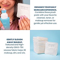 Clean Skin Club Clean Pads 2.0 [NEW & IMPROVED EDGES] Guaranteed Not to Shed & Tear Face Pads, Unique Triple Layers, Textured & Ultra Soft Side, Organic Disposable Cotton, Pair with Makeup Remover