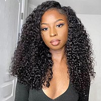 Isee V Part Wig Human Hair Curly Minimalno Leave Out Upgrade U Part Wig For Black Women V Shape Kinky Thin Part Glueless Clip I