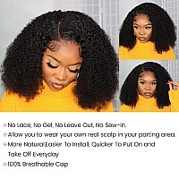 Isee V Part Wig Human Hair Curly Minimalno Leave Out Upgrade U Part Wig For Black Women V Shape Kinky Thin Part Glueless Clip I