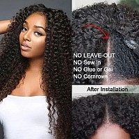 Unice V Part Wig Human Hair No Leave Out Kinky Curly Upgrade U Part Wigs With Clips Glueless Wig Human Hair For Women Beginner F