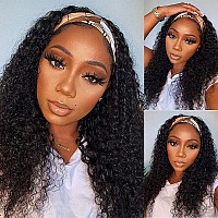 Legendhair Glueless Curly Headband Wig Human Hair Headband Wigs For Black Women Curly Wave None Lace Front Wigs With Headband At