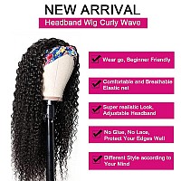 Legendhair Glueless Curly Headband Wig Human Hair Headband Wigs For Black Women Curly Wave None Lace Front Wigs With Headband At