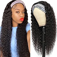 Legendhair Glueless Curly Headband Wig Human Hair Headband Wigs For Black Women Curly Wave None Lace Front Wigs With Headband At