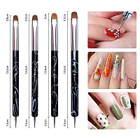 French Nail Brush Yihuale 2 Way French Gel Acrylic Nail Art Kolinsky Brush With Dotting Tool For Professional Manicure Cuticle